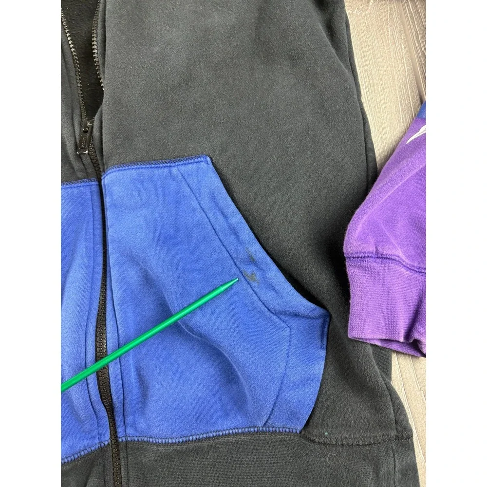 Jordan Color Block Zip Up Hoodie Mens Small Black Red Purple Blue Full Zip
